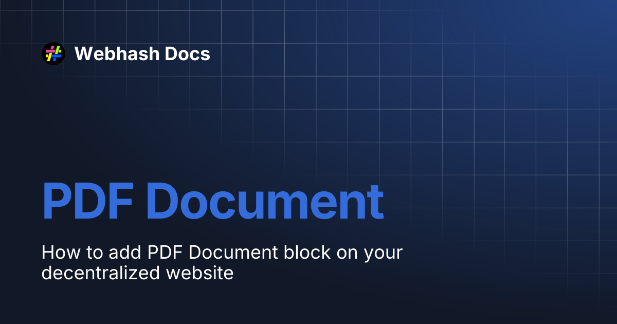 PDF Document | Webhash Docs